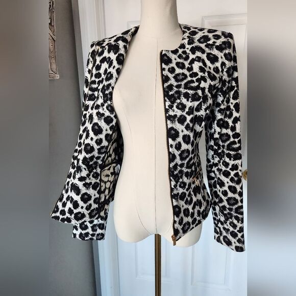 NWOTโCalvin Klein Black & white Leopard Print Jacket - Picture 5 of 9